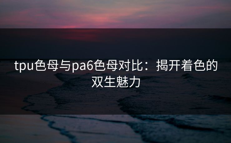 tpu色母与pa6色母对比：揭开着色的双生魅力
